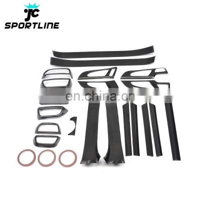 Dry Carbon Fiber Interior Dashboard Panel Trims for Porsche Cayenne GTS Turbo Sport 15-17 21pcs/set