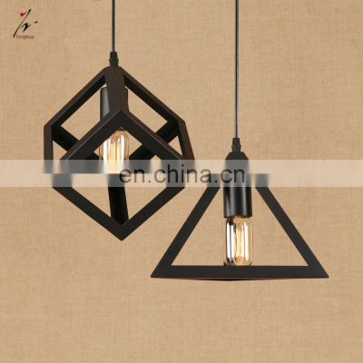 Loft Industrial Vintage Iron Pyramid / Square Style Pendant Light E27