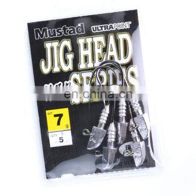 Mustad Lead Jig Head Barbed Lead Hook 3g 5g 7g Fishing Hook Fish Hooks offset jig head