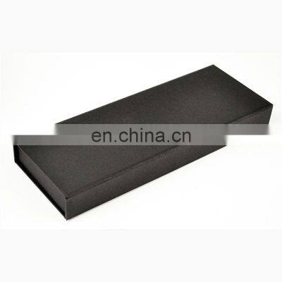 Custom very thin black rectangle shallow magnetic folding gift box