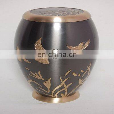 bird design brass decorative fancy urns