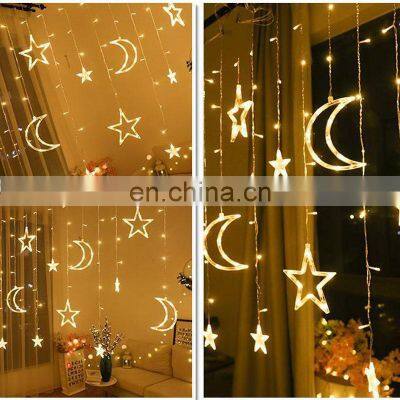 Release Holiday Moon Star New Curtain String Decorative Outdoor LED Lights Christmas photo-5
