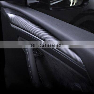 Hot sale Car door inner door trim For Tesla Model 3 2021 Matte Carbon Fiber ABS High-end hand-feel car accessories