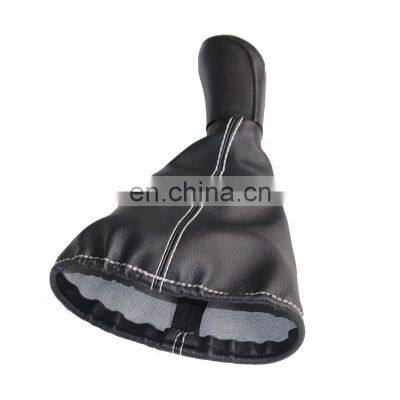 White Line Leather Car Shift Gear Knob Lever Gaitor Boot Cover For Benz W202 W208 W210 W203 S203 W245 W169 W168 photo-3