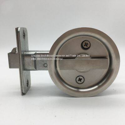 Satin Stainless Steel Round Shaped Sliding Door Lock photo-2