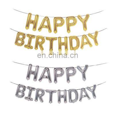 Balloons Happy Birthday Letter Color Block Party Supplies Wall Decorations Foil Balloons Set photo-4