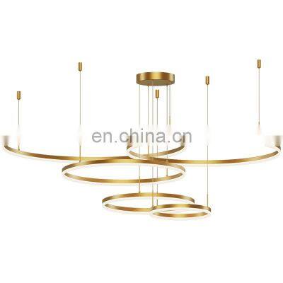 Modern Simple Design Acrylic Ring Pendant Light Lamp Hanging Multi-circular LED Circle Ring Chandeliers & Pendant Lights