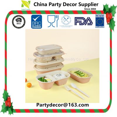 Degradable Food Package Disposable Dinnerware fast food box bowl plate food safe take out food container