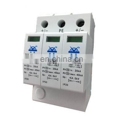 SPD DC 1000V 1500V 20~40KA Surge Schutz Gerat Ableiter Niedrigen Spannung Haus 3 pole Surge Protector blitzschutz