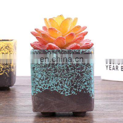 Pastoral Simple White Pottery Pots Frosted Hand Painted Color Ceramic Flowerpot Creative Flower Pots For Home Decor