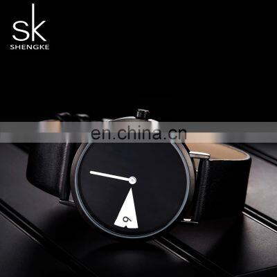 SHENGKE New Trendy Handwatchs Minimalist Dial Design Watchs Black PU Strap Wrist Watchs K0090L photo-5