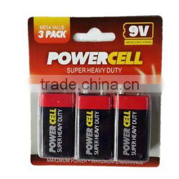 9V Carbon Zinc Battery(6F22)