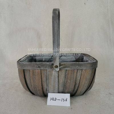 High Quality Wood Chip Fruit Basket with Handle