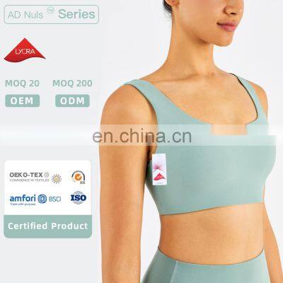 US Size High Stretch Yoga Bra Full Cover Fitness Sexy Woman Sports Bra Top Fitness Square Neck