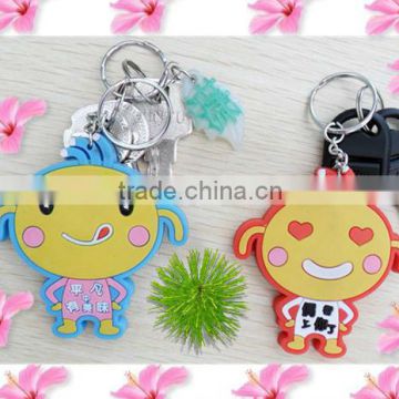 double sides logo soft pvc keychain, plastic fill keychain keyrings