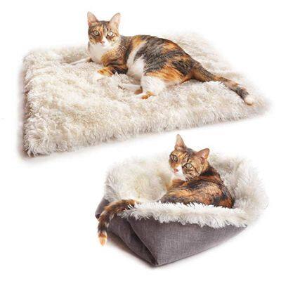 Meow Love Plush Warm Cat Nest Soft Folding Dog Bed Autumn and winter Pet Mat Washable and Simple
