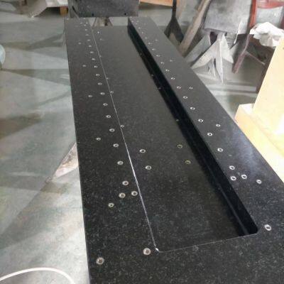 High precision marble mechanical components machine bed base guide beam threaded gantry drilling processing customization