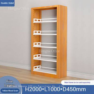 Industrial Style Bookshelf Metal Frame Five Tiers for Accounting Firm Sports Facility photo-3