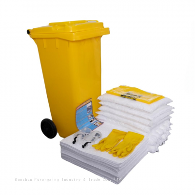 120 Litre Wheeled Bin Oil Spill Kit For Warehouse Oil Leakage photo-2