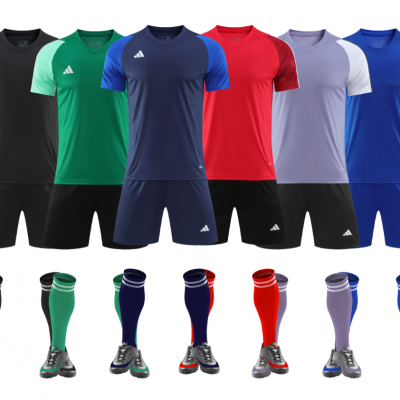 Children's Short-sleeve Sports Jersey Set, Summer Breathable Quick-dry Embroidered Team Logo, Unisex Children's Soccer Uniform Set, Customizable