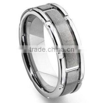 Tungsten Carbide Grooved Wedding Band Ring, Fashion Grooved Wedding Ring