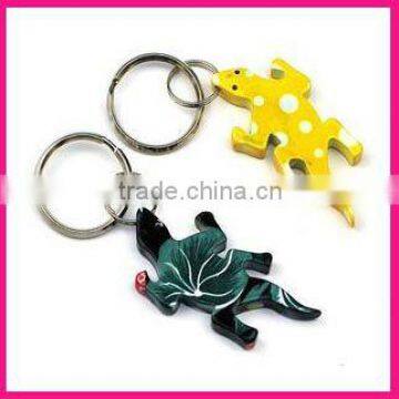 fashion aluminum gecko animal shaped key ring metal bottle opener key chain