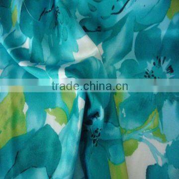 big flower print fabric stretch chiffon fabric 100 polyester crepe chiffon fabric