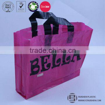 HDPE Square Bottom Loop Handle Bag, Shopping Bag With Gusset And Logo