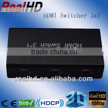 3D full hd 1080p HDMI Matrix 3 to 1 with button