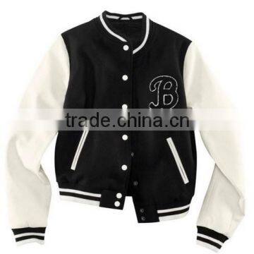 winter jacket custom black and white varsity jacket wholesale