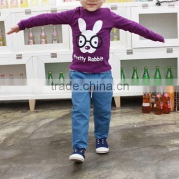 long sleeve boys rabbit shirt, kids purple brand tees, child t-shirt, baby spring autumn tops, boys tshirt