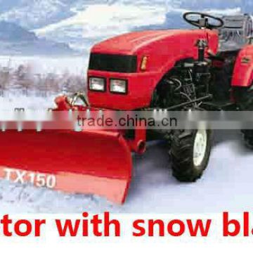 farm tractor 35hp with front loader 4in1 bucket and backhoe,4cylinders,8F+2R shift,with Cabin,snow blade