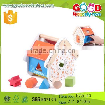 Multi-Functional Handmade 7 Holes Hardwood Matching Shaped Toy