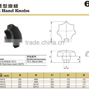 For Food Processing and Forming Machine Stainless Steel Adjustable Black Plastic Hand Star Knobs photo-2