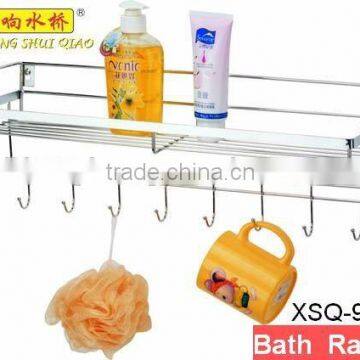 Single tier bath rack with 8 hooks