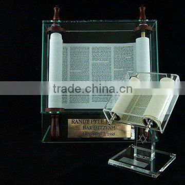 open book displays lucite display