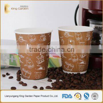 Beverage Used Groove Layer Paper Cups for Hot Drinks