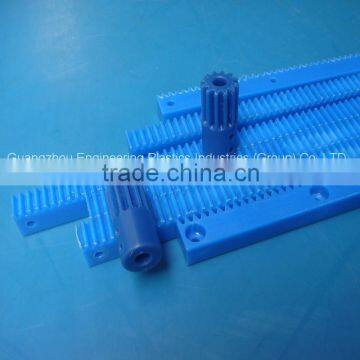 blue straight cnc machined plastic uhmw-pe polyethylene gear rack and pinion