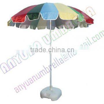 16rib rainbow colored big wind resistant umbrella for outdoor beach