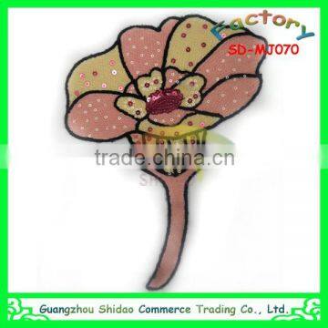 Beautiful lotus design embroidery chenille patch towel embroidery patch