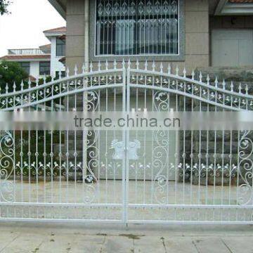 royal antique wrougth iron rectractable outdoor driveway gate