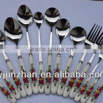 Ceramic handle cutlery made by Junzhan Factory Directly
