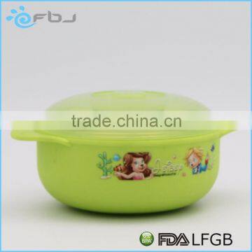 * New Style Bright Color PP Plastic Type Round Double Wall Stainless Steel Kids Lunch Box With Clear Lid