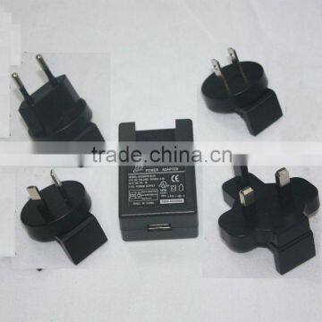 Inter-changeable AC plug universal mains charger