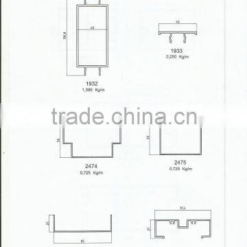 PARTITION COMPOZITE PANEL ALUMINIUM PROFILE