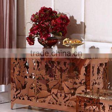 luxury antique lobby gold console table