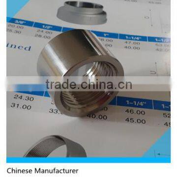 1/2" FPT Half Coupler -304 Stainless Steel