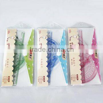 Great Cute Fresh Student's Plastic Transparent Ruler Set Hot Sell!