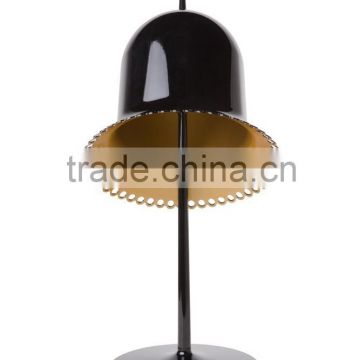 Timeless elegance polka dot edged table lamp with aluminum material