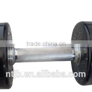 2016 Hot Sale Deluxe Whole Shaping 30kg PU Round Head Dumbbell With Stainless Steel Plating Knurled Handle photo-5